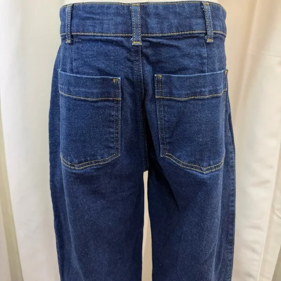 Boden ‘High-Rise Barrel Leg Jeans’ in Indigo Blue Rinse Size 8 Petite - Picture 11 of 15